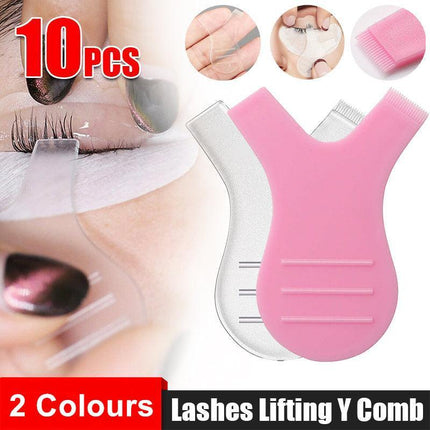 10PCS Eyelash Lashes Lifting Lift Perm Y Comb Brushes Tool Separating Brush AU - Aimall