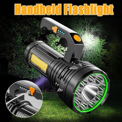 Robust USB Rechargeable LED Flashlight in use.