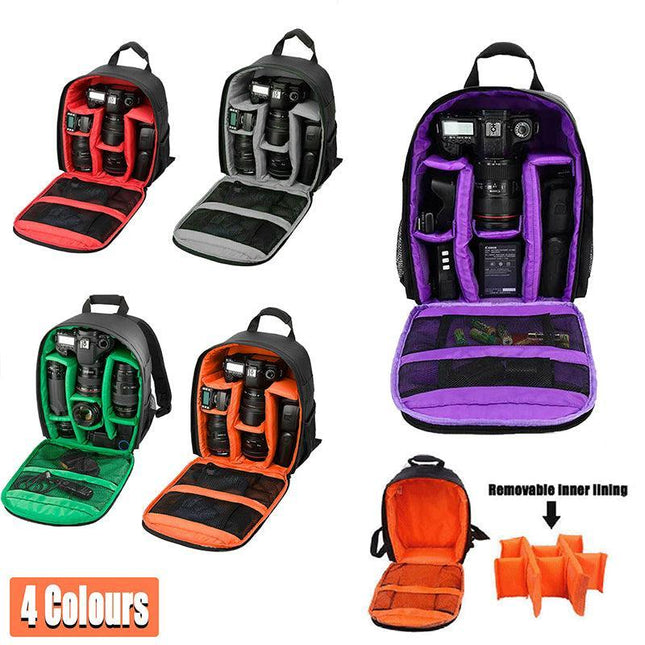 Waterproof SLR Camera Soft Case Bag Backpack Rucksack For Canon Nikon Sony AU - Aimall