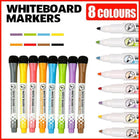 NEW 8 Colours Pen Painting Magnetic Whiteboard Non-toxic Erasable Mark Markers - Aimall