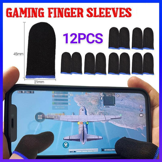 12PCS Gaming Finger Sleeve Mobile Screen Game Controller Sweatproof Gloves AU - Aimall