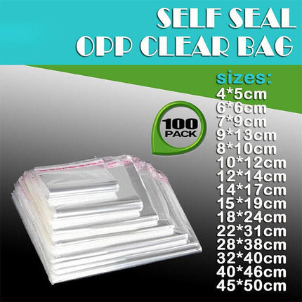 100-1000pcs Self Adhesive Seal Clear bag OPP Cellophane Plastic Cello Air Hole - Aimall
