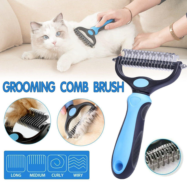 Dog Pet Cat Grooming Comb Brush Undercoat Rake Dematting Deshedding Trimmer Tool - Aimall