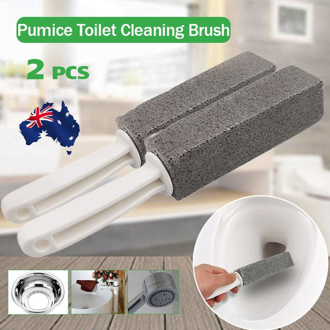 2x Toilet Bowl Brush Cleaning Pumice Stone Stains Bathtub Wand Tile Cleaner Tool - Aimall
