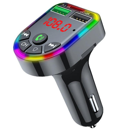 Car FM Transmitter Bluetooth Radio MP3 Player Music RGB Light Charger Kit USB - Aimall