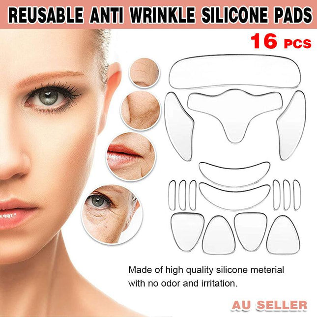 16Pcs Set Anti Wrinkle Chest Neck Eye Face Pad Silicone Removal Patchs Aging AU - Aimall