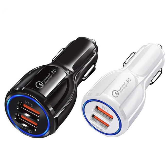 Fast Car Charger 30W USB Dual Charger QC3.0 For iPhone 13 12 11 Pro Max Samsung - Aimall