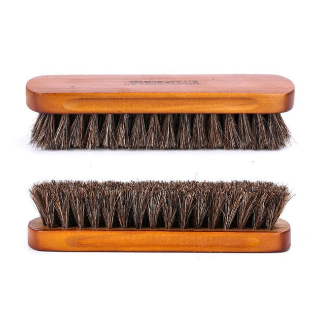 2X Horsehair Shoe Brush Wood Handle Leather Boots Daubers Applicators Cleaning - Aimall