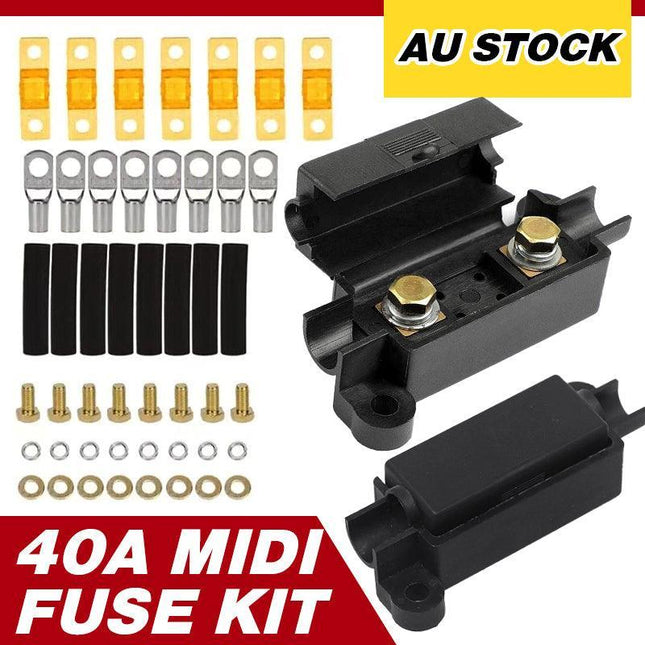 40A MIDI FUSE KIT 4 ANS Holder 7 x 40 AMP Fuses to Suit Redarc BCDC Dual Battery - Aimall