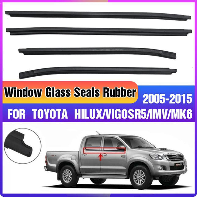 05-15 Fit Toyota Hilux Double Cab Window Glass Seals Rubber Window Weather Strip - Aimall