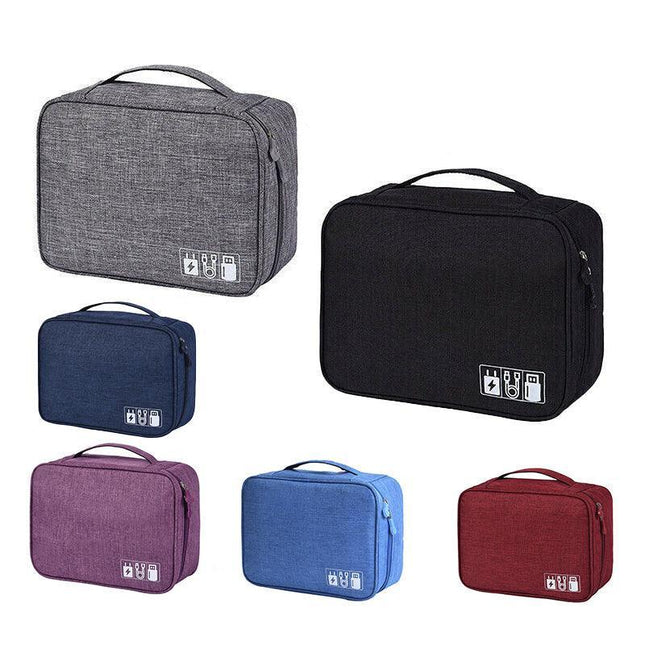 Cable Organizer Bag Charger USB Electronic Accessories Storage Travel Case AU - Aimall