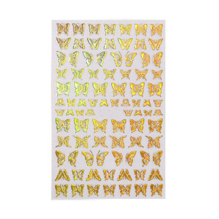 3D Nail Butterfly Design Sticker Decor Decal Holographic Laser Nail Art Sticker - Aimall