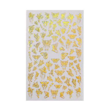 3D Nail Butterfly Design Sticker Decor Decal Holographic Laser Nail Art Sticker - Aimall