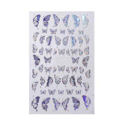 3D Nail Butterfly Design Sticker Decor Decal Holographic Laser Nail Art Sticker - Aimall