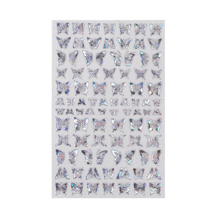 3D Nail Butterfly Design Sticker Decor Decal Holographic Laser Nail Art Sticker - Aimall
