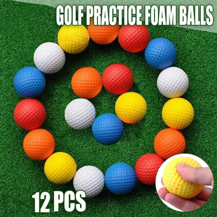 12 OR 24 Pack Golf Practice Foam Balls PU Sponge Ball Indoor Outdoor Training AU - Aimall