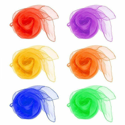 12pcs Gradient Juggling Silk Dance Magic Tricks Dancing Props Scarves Chiffon AU - Aimall