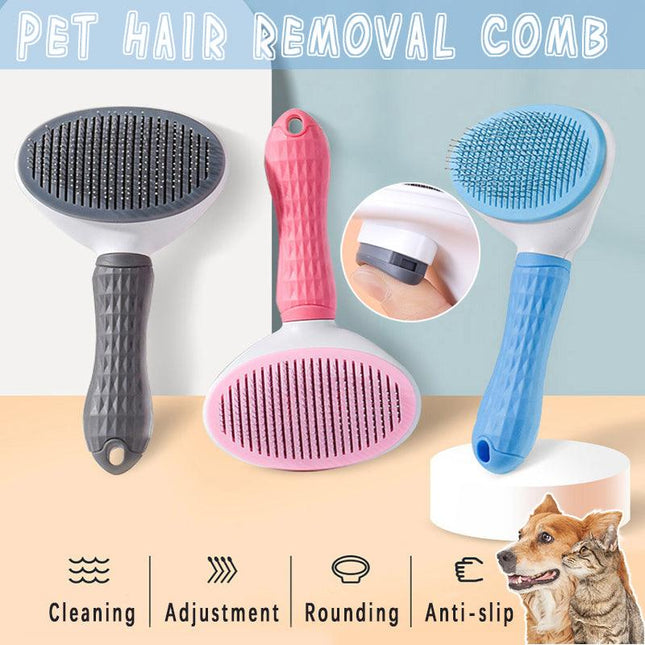 Pet Dog Cat Grooming Comb Brush Tool Gently Removes Loose Undercoat Knots Mats - Aimall