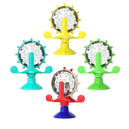 Windmill Pet Cat Treat Food Dispenser Toys Slow Feeder Puzzle Interactive Toys - Aimall