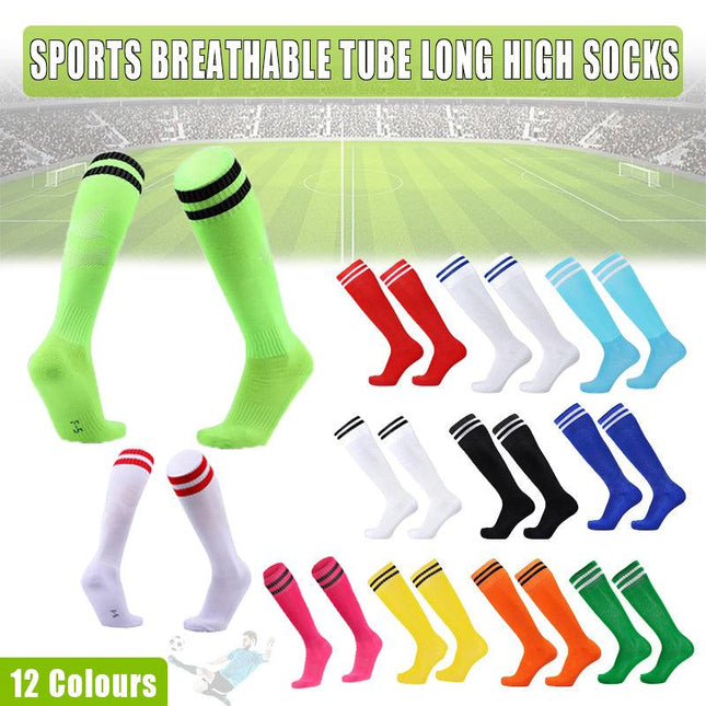Mens Womens Sports Breathable Tube Long High Socks Knee Warm Casual Footy Soccer - Aimall