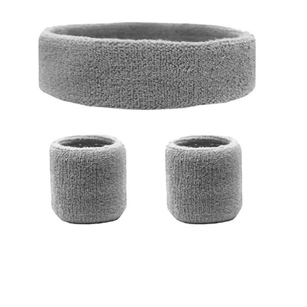 Wristbands Headband Sweatbands Sweat Band for Sport Tennis Badminton Yoga Cotton - Aimall