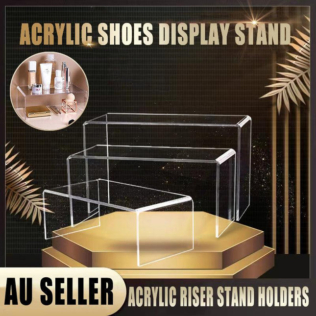 3Pcs Transparent Acrylic Shoes Display Stand Jewellery Rack Organiser AU Stock - Aimall