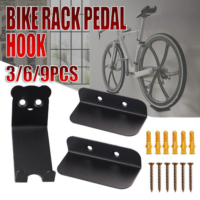 Bike Rack Pedal Hook Wall Mount Hanger Wheel Holder Display Storage Brackets MTB - Aimall