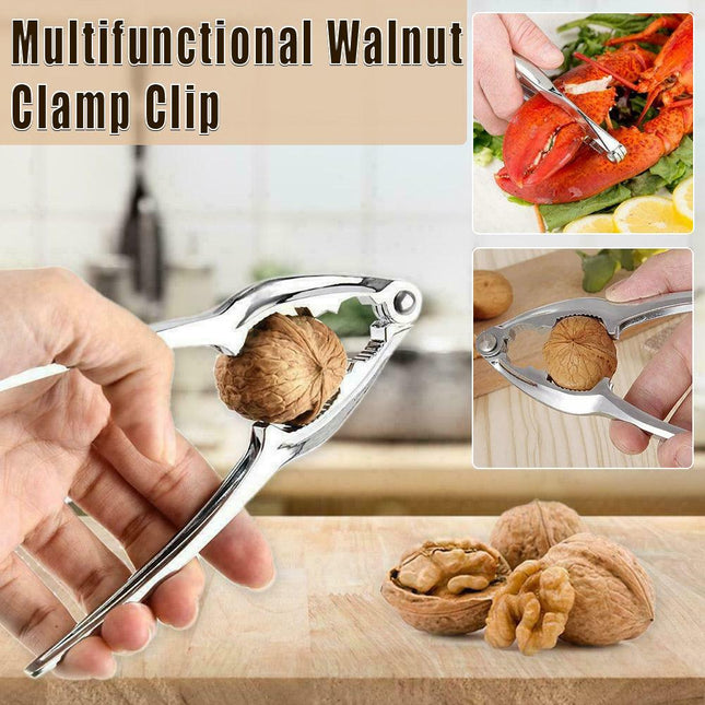 Nut Cracker Plier Metal Sheller Opener Walnut Almond Chrome Kitchen NutCracker - Aimall