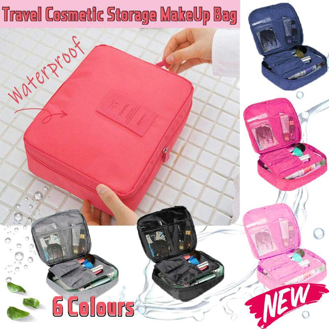 Travel Cosmetic Storage MakeUp Bag Folding Toiletry Wash Organizer Pouch New AU - Aimall