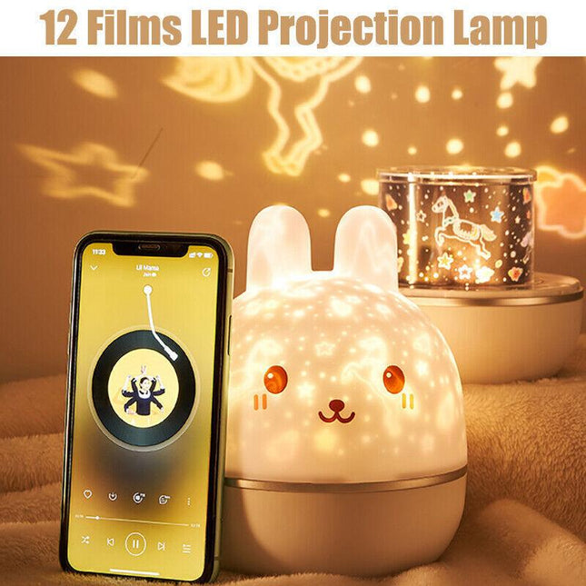 Rabbit LED Starry Night Light Projector Animal Projection Room Lamp Party Kid AU - Aimall