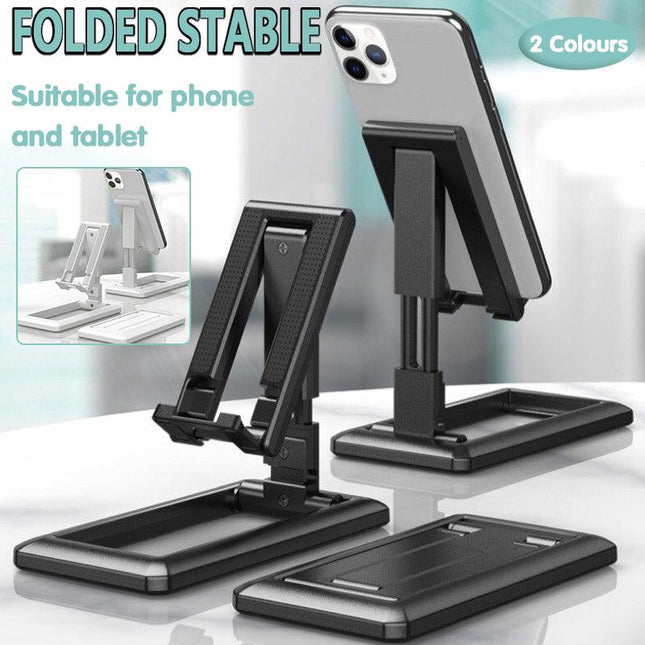 Foldable Adjustable Universal Desk Stand Holder For Mobile Phone Tablet Mount AU - Aimall