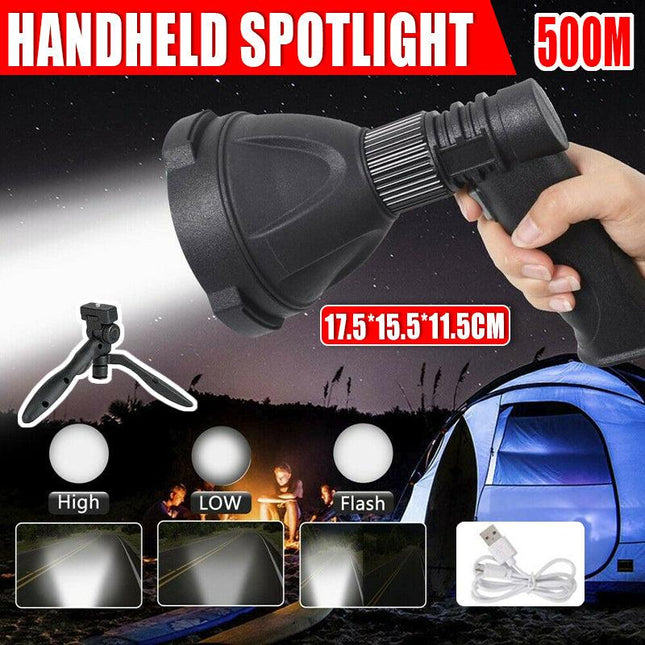 LED Handheld Spotlight Rechargeable Hunting Camping Flashlight Spot Light Torch - Aimall