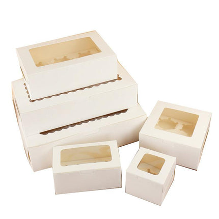 Cupcake Box Cases 1/2/4/8/12 Holes Window Face Cases Party Wedding Muffin Baking - Aimall