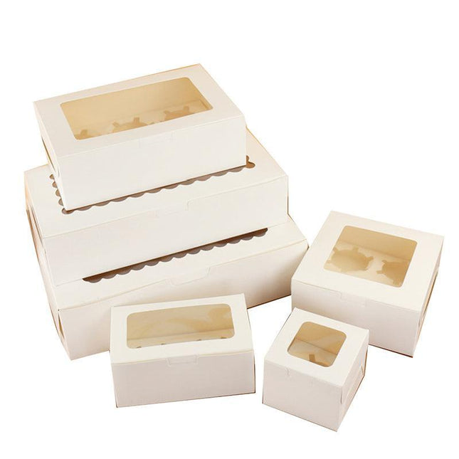 Cupcake Box Cases 1/2/4/8/12 Holes Window Face Cases Party Wedding Muffin Baking - Aimall