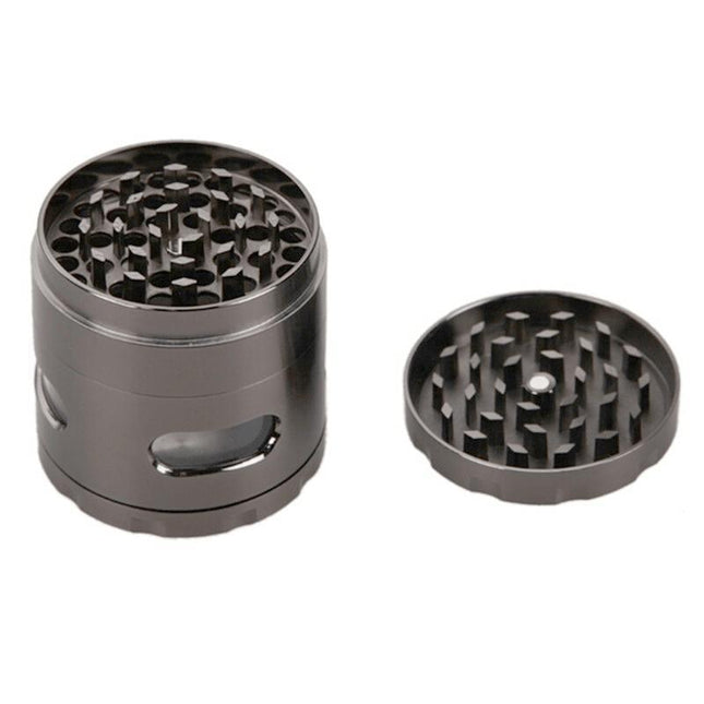 Zinc Alloy 4-layer Aluminum Herbal tobacco Herb Grinder Smoke Grinders Gun Black - Aimall