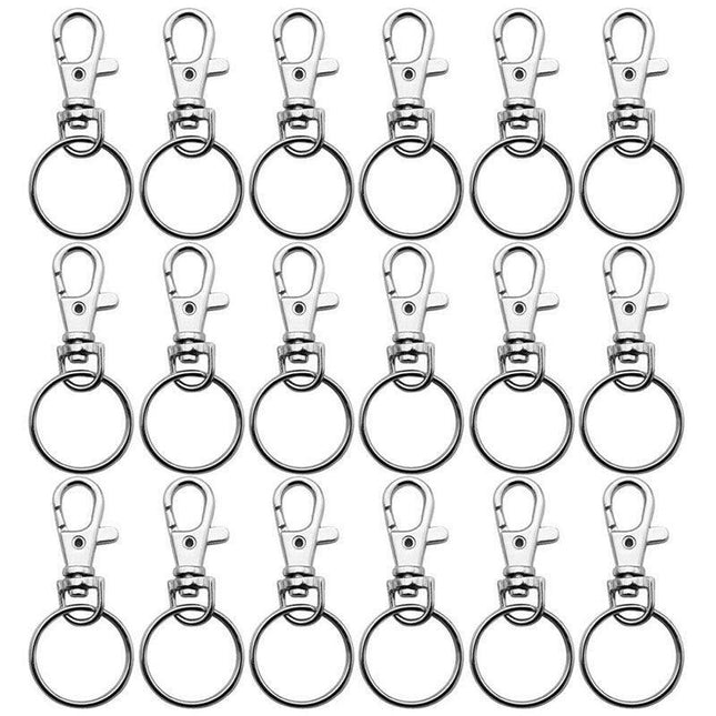102 Swivel Lobster Clasp Clips Hook Alloy Key Ring Split Keychain Durable Diy AU - Aimall