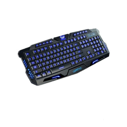 Gaming Keyboard 3 Colour Led Back-light Wired USB Illuminated Cool Ergonomic PC - Aimall