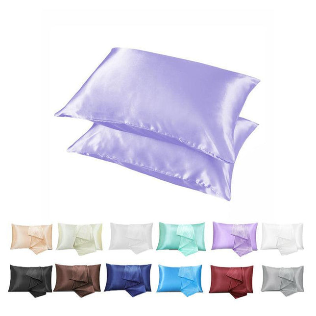 2X Satin Pillow Case Bedroom Pillowcase Cushion Covers Home Decor Luxury Slip AU - Aimall