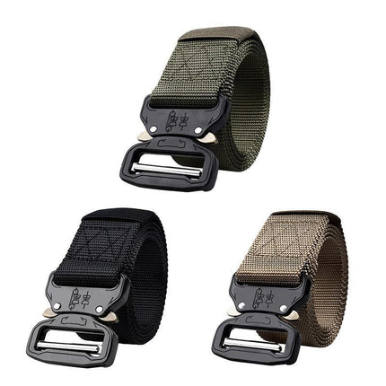 Mens Canvas Outdoor Tactical Belt Heavy Duty Army Waist Web Waistband Strap Hot - Aimall