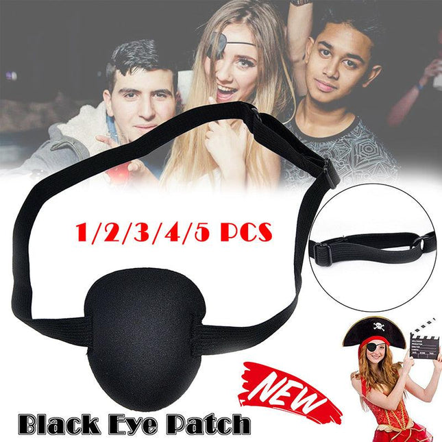 1/2/3/4/5PCS Eye Patch Shade Concave Washable Soft Adjustable Strap Black AU - Aimall