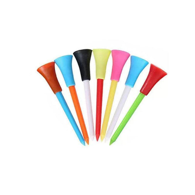 100Pack 83mm Golf Tees Multi Color Plastic With Rubber Cushion AU - Aimall