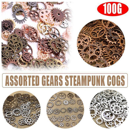 100g Assorted Gears Steampunk Cogs Gears Pendants Clock Wheels Gear Mix DIY Craf - Aimall