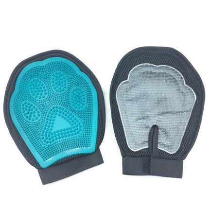 Pet Grooming Glove Luxury Dog Fur Cat Hair Remover 2-in-1 Deshedding Mitt - Aimall