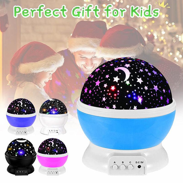 LED Night Star Galaxy Projector Light Lamp Rotating Starry Baby Room Kids Gift - Aimall