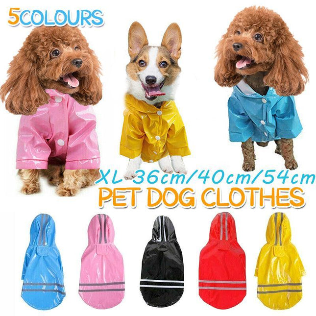 Outdoor Hoodies Jacket Waterproof Pet Dog Clothes Puppy Raincoat Rain Coat AU - Aimall
