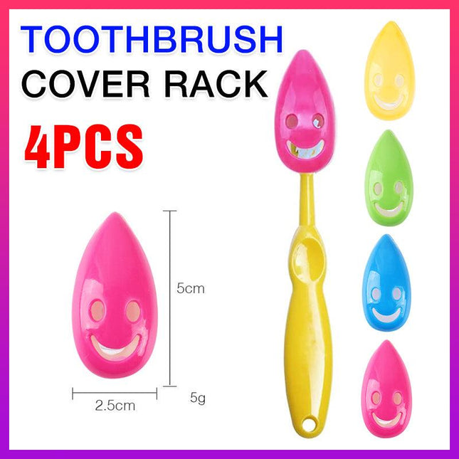 4PCS Toothbrush Cover Rack Holder Gripping Smile Face Suction Stand Mount Wall - Aimall
