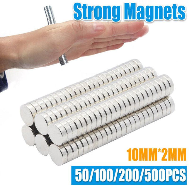 Up to 500pcs Rare Earth Strong Magnet Disc Round Cylinder Neodymium N50 10 x 2mm - Aimall