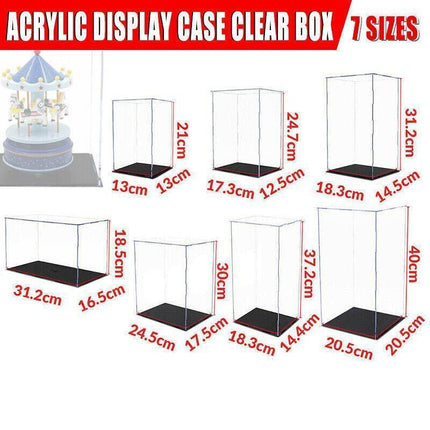 Acrylic Display Case Clear Box Dustproof Large Self-Install Cars Trucks 40cmH AU - Aimall