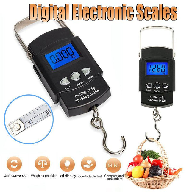 Portable LCD Digital Electronic Fishing Travel Luggage Hanging Weighing Scale AU - Aimall