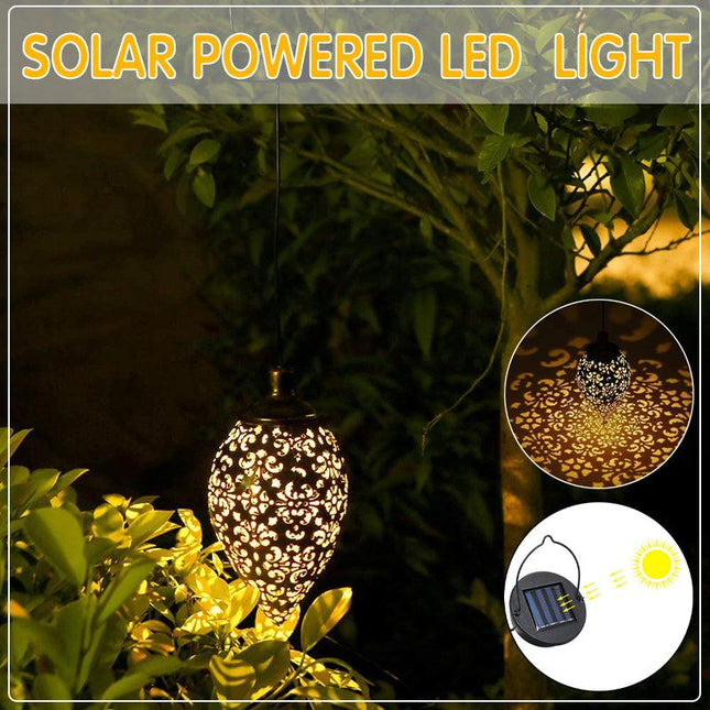 Solar Powered LED Morrocan Lantern Light Hanging Lamp Garden Outdoor Landscape - Aimall